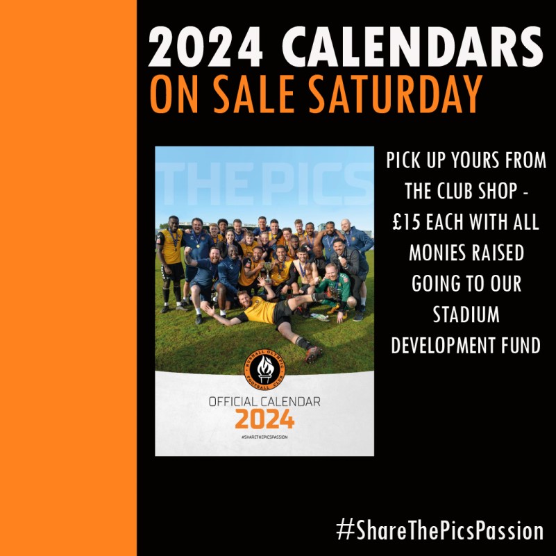 RUSHALL OLYMPIC FC, 2024 CALENDARS ON SALE SATURDAY WITH ALL MONIES